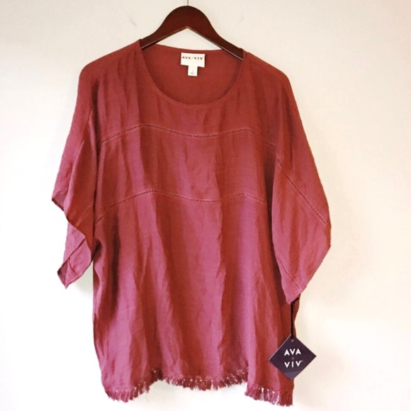 Ava & Viv Tops - Ava & Viv | poncho too with tassel balls